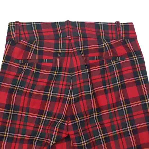 NWT J Crew Red Tartan Plaid Wool Blend Cameron Ankle Pants Size 2P - Picture 3 of 4